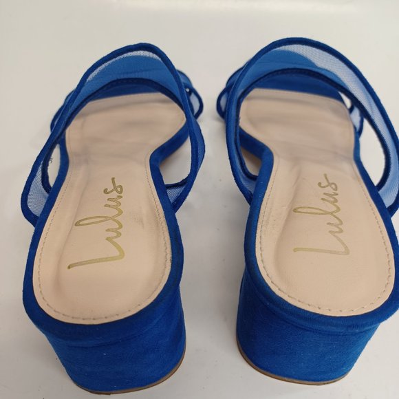 Lulu's Blue Mesh Low Heel Slip On Shoe Size 7.5M - Picture 9 of 14